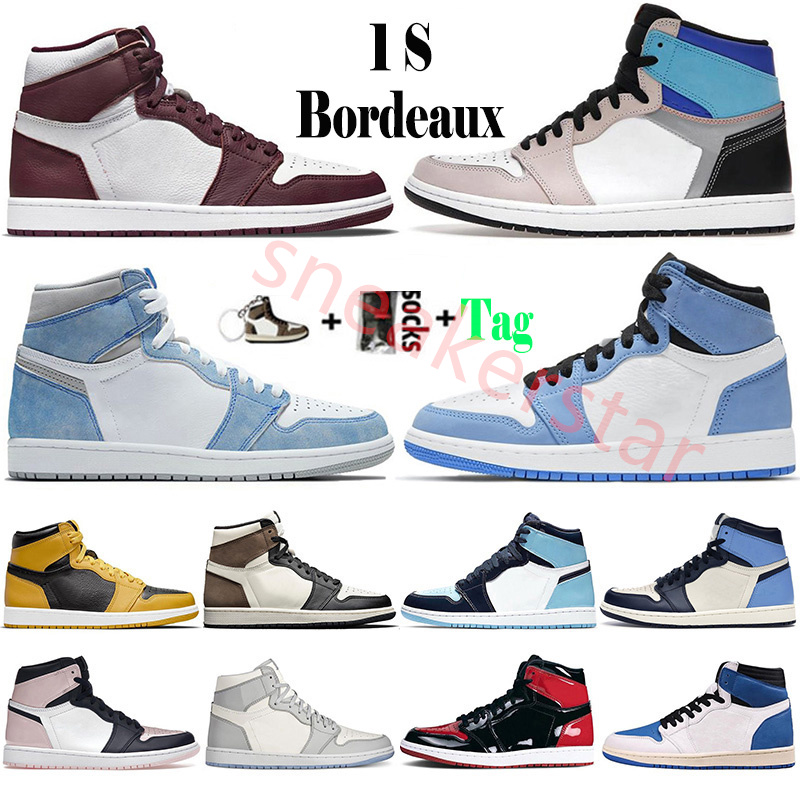

Jumpman 1 OG 1s Mens Basketball Shoes Bordeaux Atmosphere Hyper Royal University Blue Obsidian UNC Twist Pollen Dark Mocha Women Sneakers Trainers Size 36-46, 17