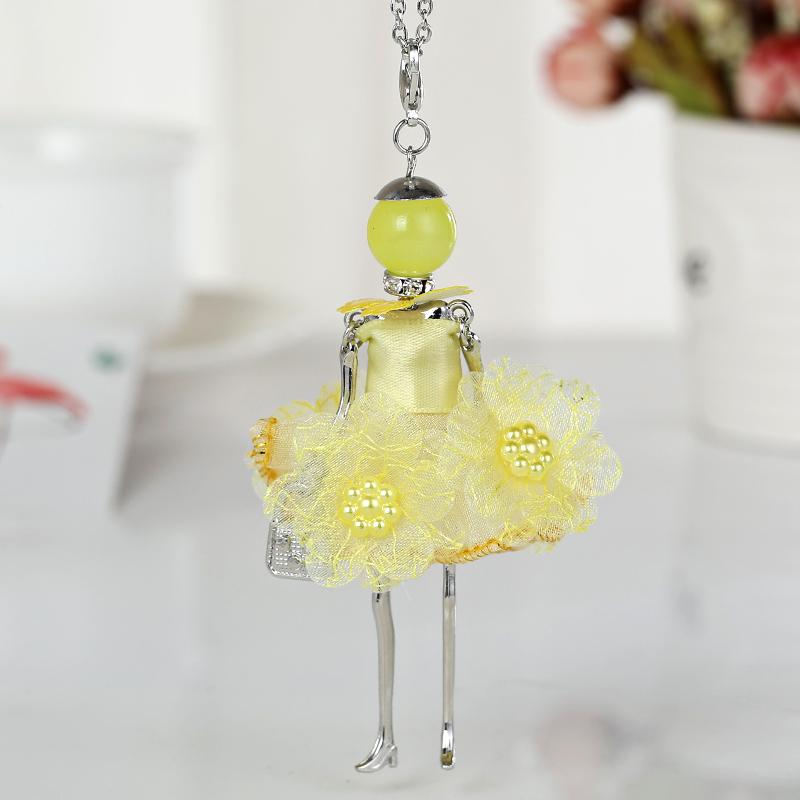 

New Brand Women Doll Cute Necklaces &Pendant Dress Baby Girls Maxi Necklace Fashion Statement Necklace Jewelry