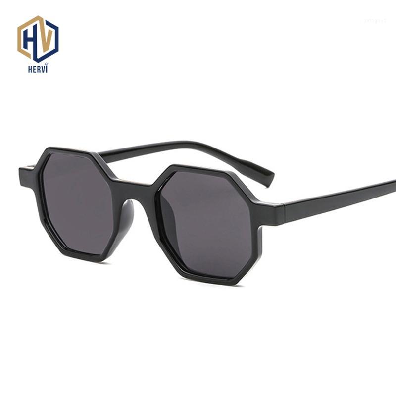 

Sunglasses Polygon Women Retro Hemming Sun Glasses Men Brand Designer Hexagon PC Frame Eyewear UV4001