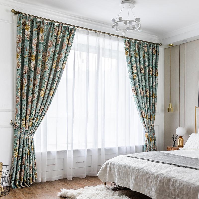 

Modern and Simple New Double-sided Rippling Printing Curtains for Living Dining Room Bedroom, Tulle