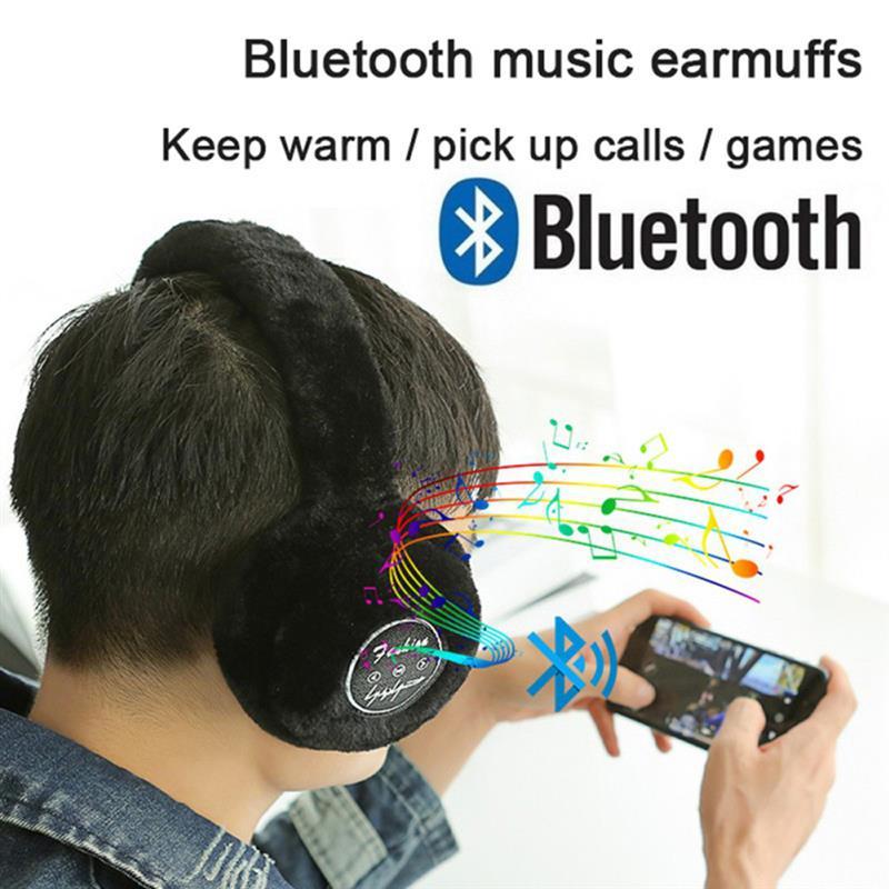 

New Fashion Wireless Bluetooth Headphones For Women Girl Gift Warm Fluffy Earmuff Headphone For Women Winter Earphones, Gray
