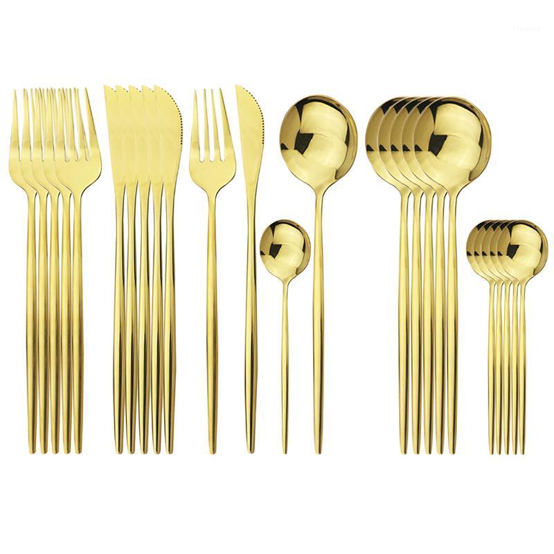 

24Pcs/set Cutlery Set Gold Flatware Set Stainless Steel Dinnerware Knives Fork Spoon Kitchen Dinner Tableware Silverware1
