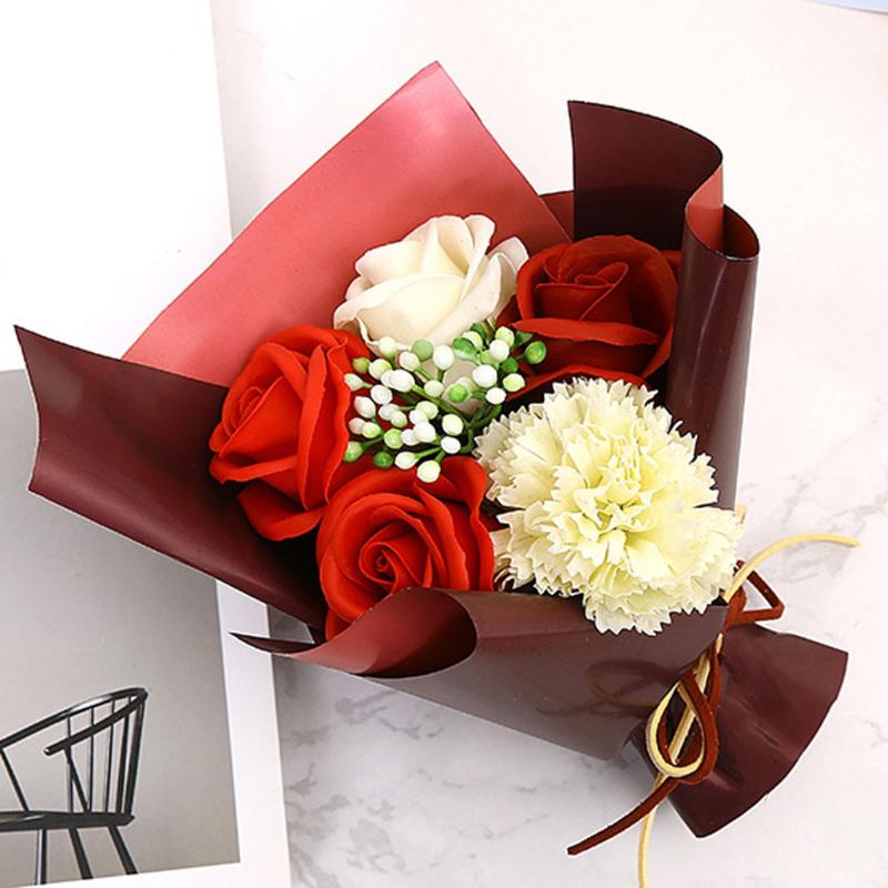 

Valentine's Day DIY Soap Flower Gift Rose Box Bouquet Wedding Home Festival Gift Forever Love Wedding Decor Lover Lighting Rose