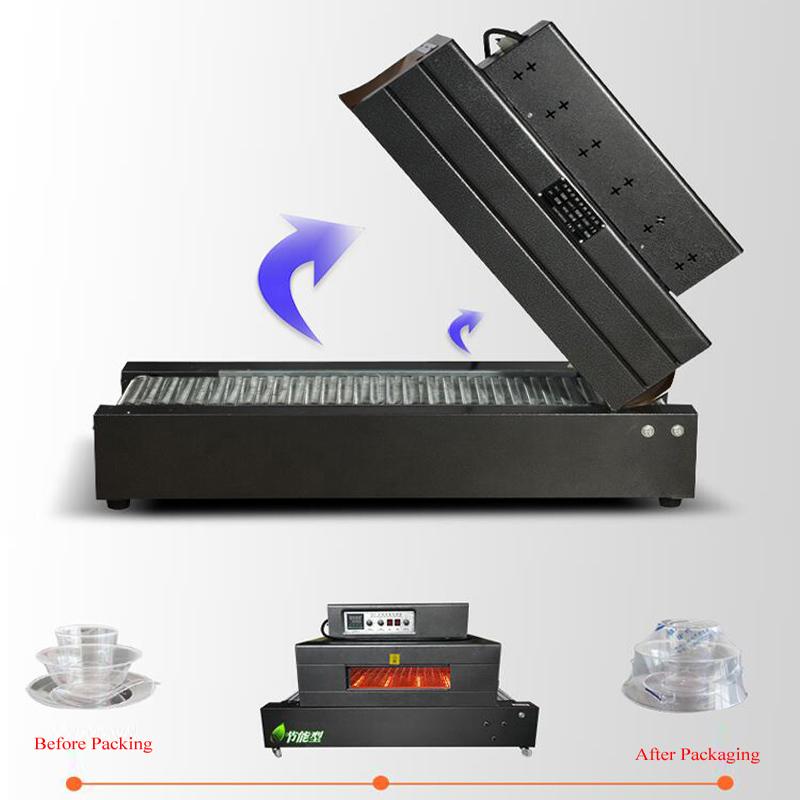 

PVC PP POF heat shrinkable film packaging machine tableware cosmetic plastic sealing film machine