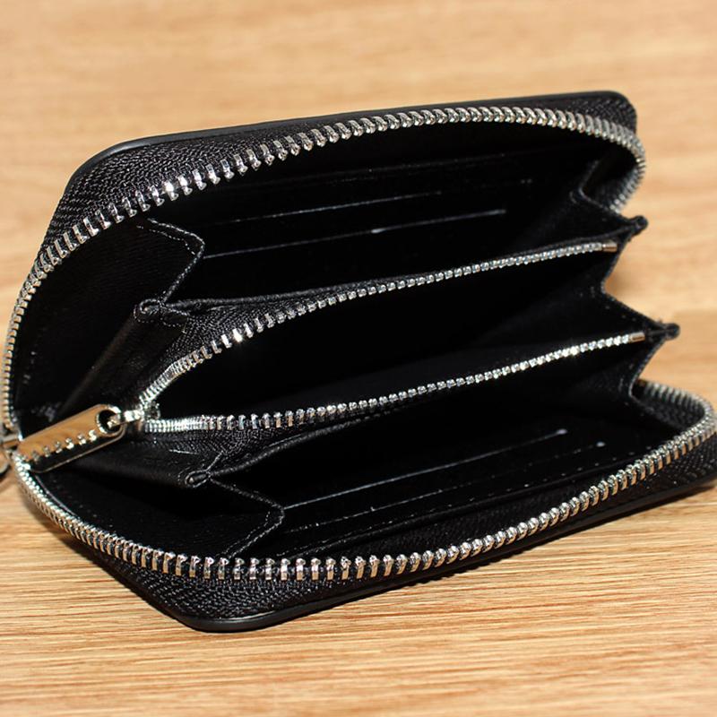 

New Japanese and Korean Mini Wallet with Straw Mat Pattern Short Zipper Wallet Zip Fastener Portefeuille Homme Cartera Fashion, Black