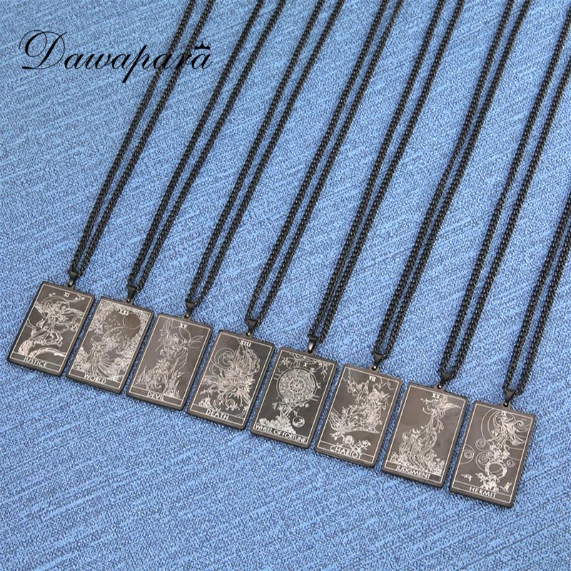 

Dawapara Shadowscapes Tarot The First Set of Cards Pendant Necklace The Major Arcana Tarot Cards Stainless Steel Jewelry