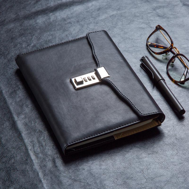 

PU Leather A5 Diary Notebook Journal With Lock Planner Refill Daily Travelers Agenda Password Book Office School Stationery Gift
