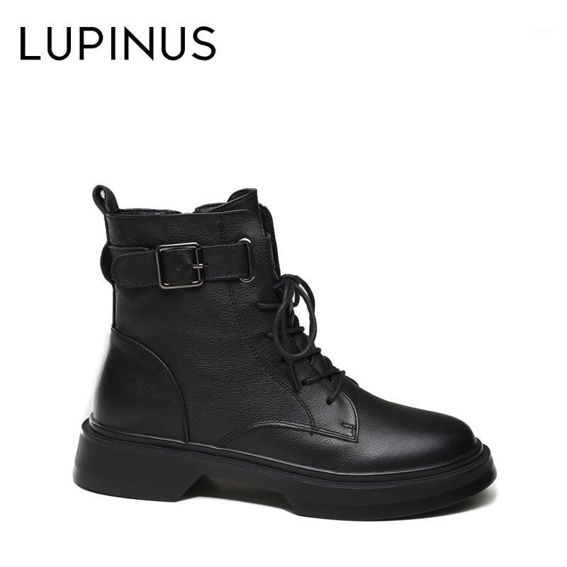 

LUPINUS British Style Black Cool Short Boots Women Chunky Heel Ankle Boots Women Fashion Shoes 2021 Spring Leather1