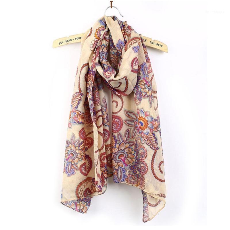 

Wholesale- HOT 1X Vintage Womens Long Soft Chiffon Scarf Wrap Large Silk Winter Shawl Stole Scarves 170cm x 80cm For women lady girls1, Blue;gray