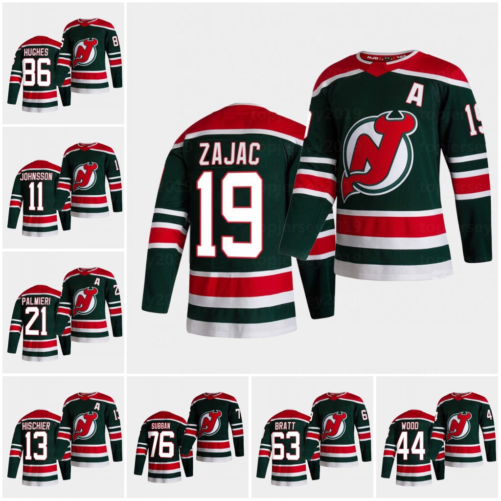

New Jersey Devils 2020-21 Reverse Retro Hockey Jersey 19 dawson mercer Jack Hughes P.K. Subban Cory Schneider Corey Crawford mukhamadullin, Black