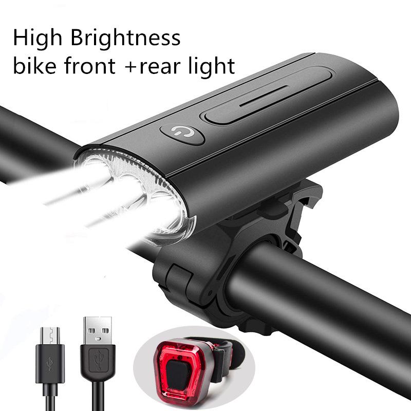 

1 Set High Brightness Bike Light Waterproof USB Rechargeable LED MTB Bicycle Lamp Front Headlight Bike Accessories
