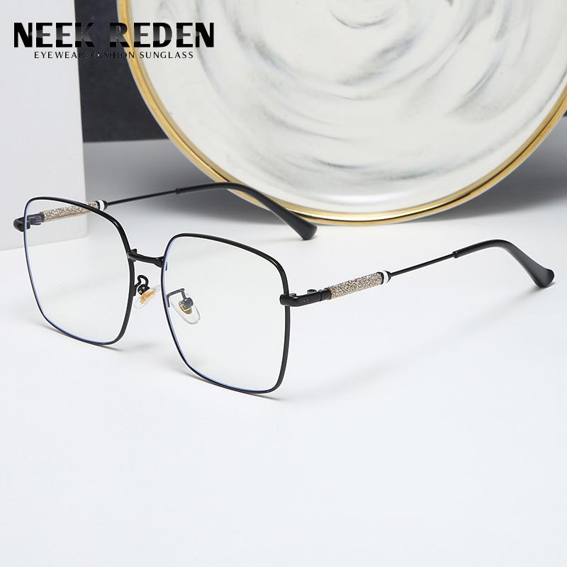 

New Women Square Reading Glasses Men Alloy Frames Anti Blue Blocking Presbyopia Eyeglasses Diopter +0 +0.5 +1.75 +2.75 To +4.0