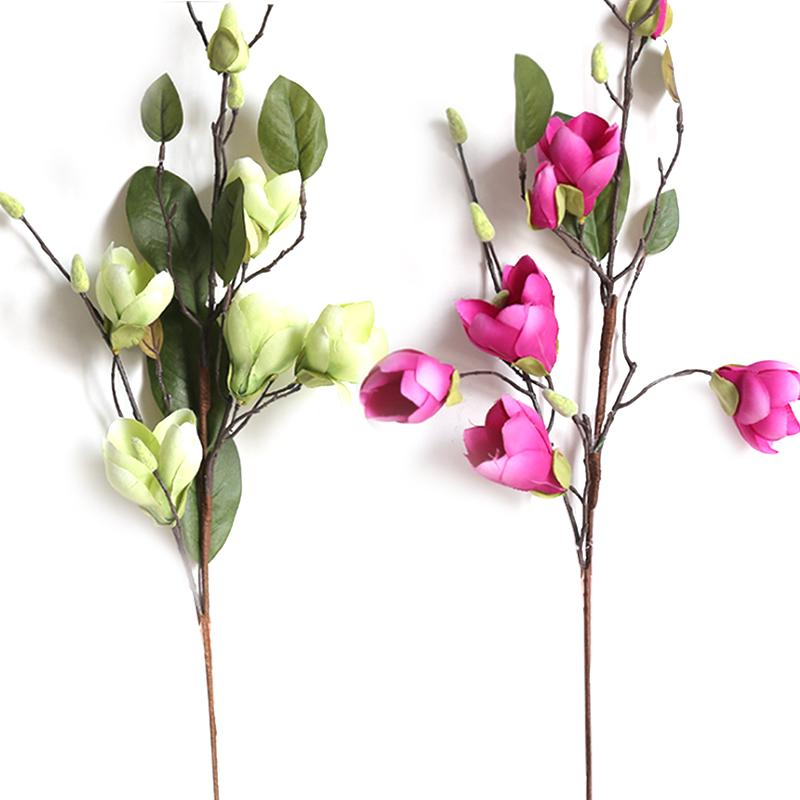 

High-Quality Artificial Flowers nolia Flowers Home Living Room Decorations Wedding Holding, Rosered