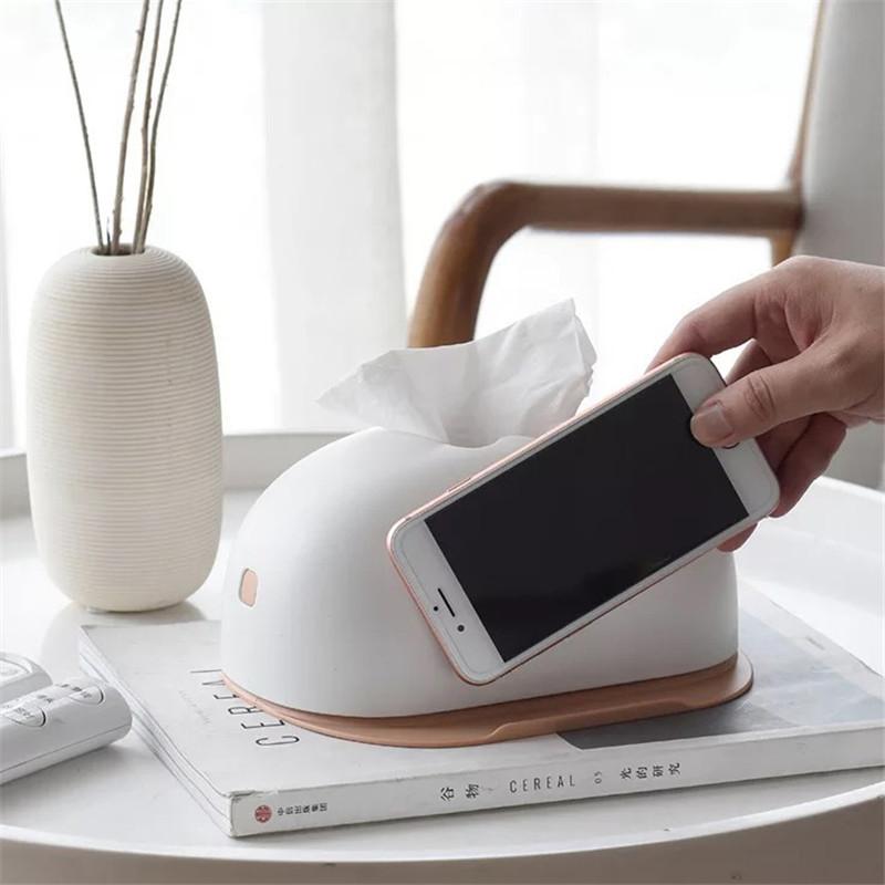 

Plastic Paper Towel Box Holder Bread Shape Removable Tissue Box Organizer Rack for Living Room Office Home Decor Accessories