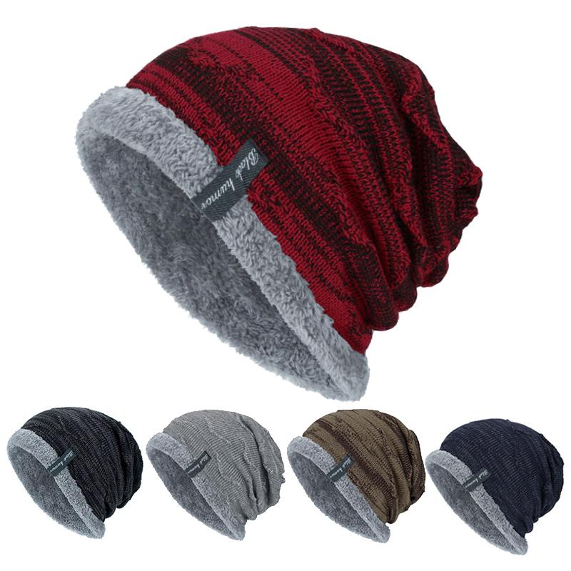 

Men's Winter Hat Cotton Thicken Winter Warm Beanies Hat for Men Fashion Unisex Knitted Hats Beanie Bonnet