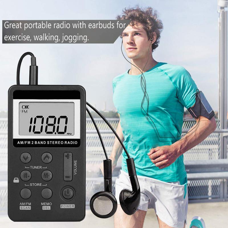 

Lightweight Dual Band AM/FM Radio Portable Pocket Digital Display LCD HiFi Earphones Battery Radio Receiver 84x48x12mm1