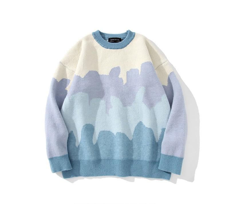 

Sweater Men Harajuku Hip Hop Streetwear Gengar Pullover O-neck Spring and Autumn Oversize Fashion Casual Couple Male Sweaters, Green