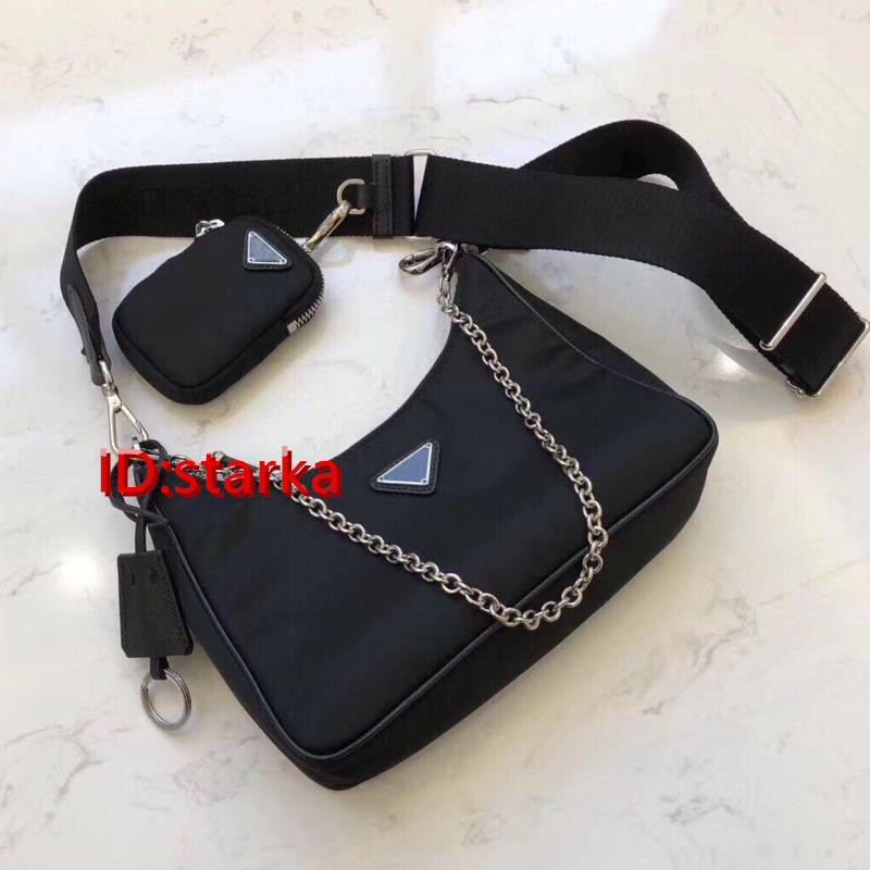 

Wholesale canvas big brand fashion hip-hop ladies shoulder bag female chest bag ladies casual bracelet handbag retro presbyopic wallet messe, Black