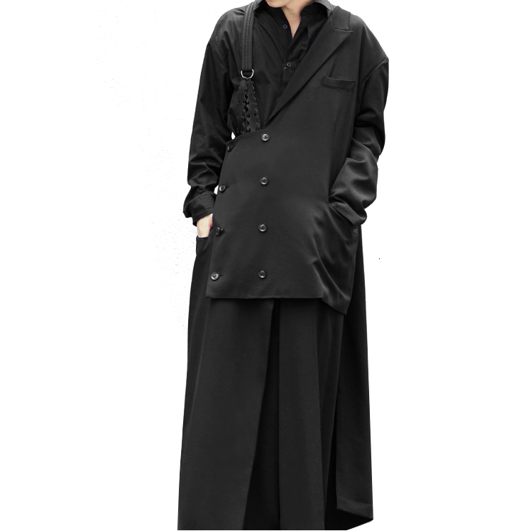 

2021 S-6xl!! New Two-wear Coat Double-breasted Black BCHN