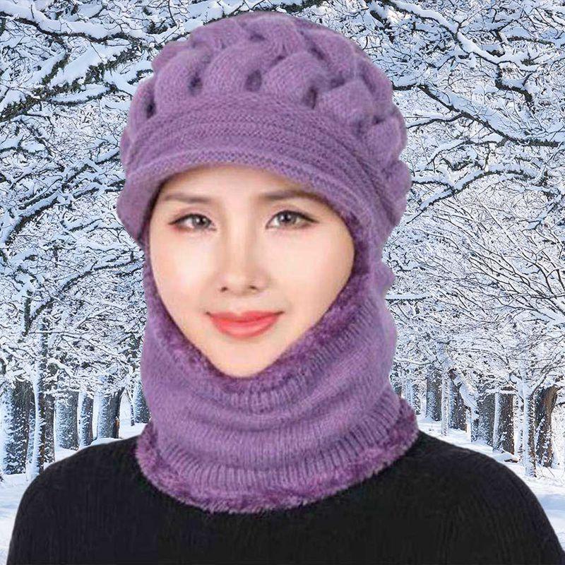 

2020 Autumn And Winter New Products Ladies Winter Warm Woolen Sweater One-piece Bib Hat, H03