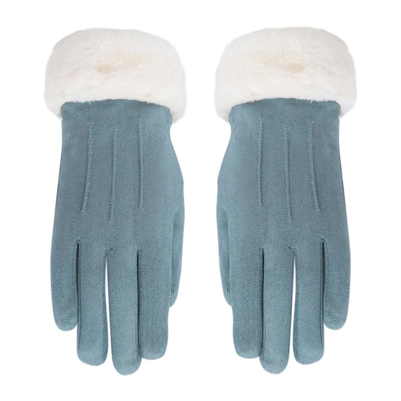 

Women Plus Thick Velvet Plush Wrist Simple Suede Leather Touch Screen Driving Gloves Winter Female Warm Sport Cycling Mitten