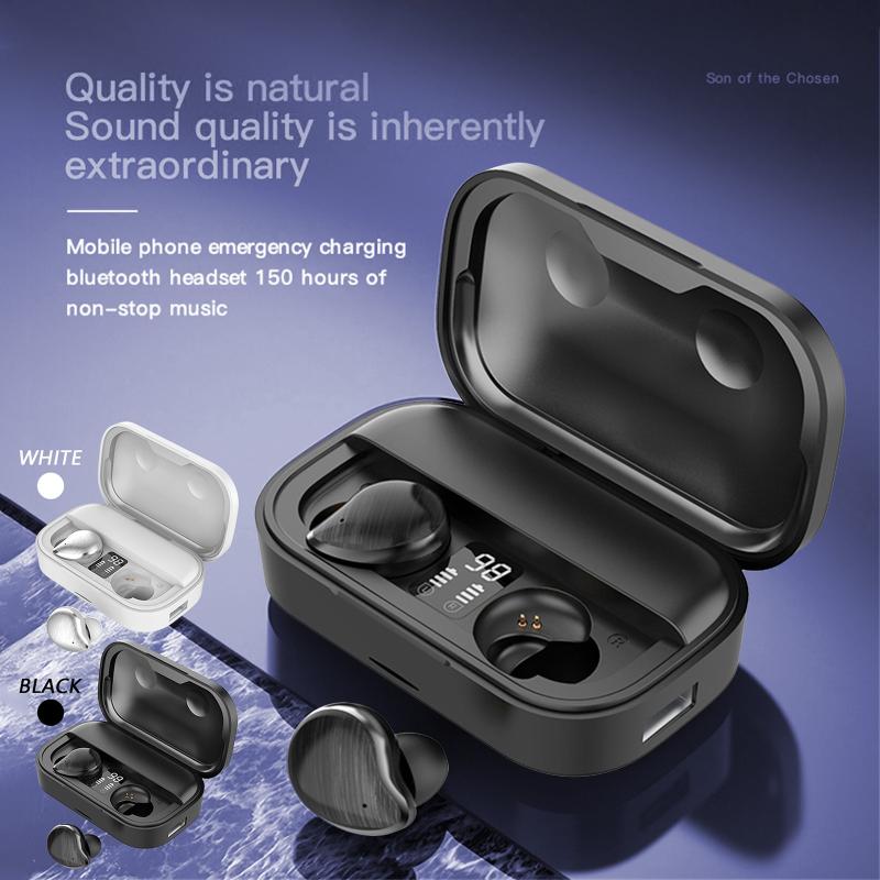 

Bluetooth earphone SE-10 In-ear Smart Digital Display Noise Reduction Wireless Bluetooth Headset Headphones Business, Black