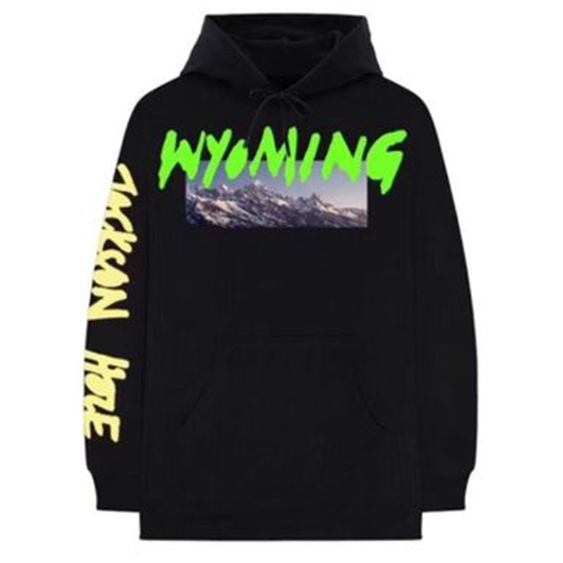 

Wyoming LISTENING PARTY Hoody Season 5 OVERSIZE Mountains Pattern Letter Printing Men Hoodies Hip Hop Sweatshirt, Black
