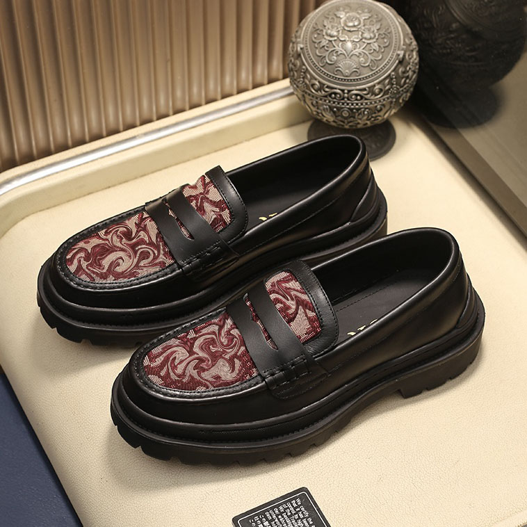 

High Quality Mules Loafers Men Women Flats Genuine Leather Stylist Printing Fashion Shoes Princetown Black White Letter Platform Sneakers