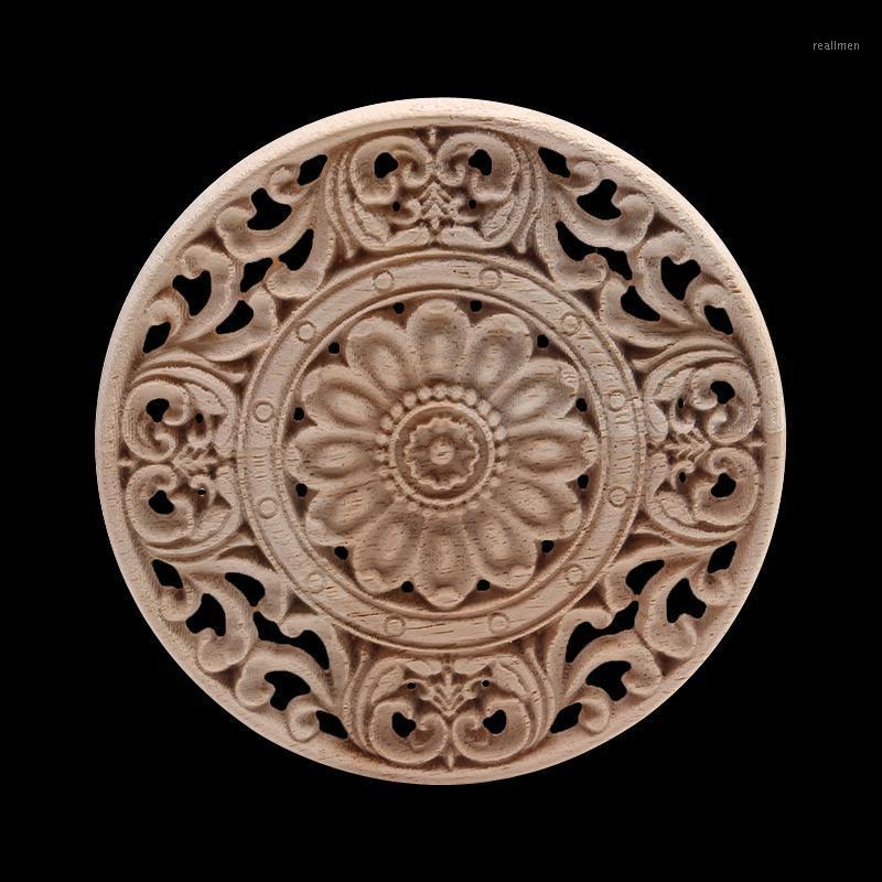 

Retro Exquisite Natural Ornamental Unpainted Wood Mouldings Wood Applique Onlay Long Crown Rose Rubber Furniture Hot Sale1