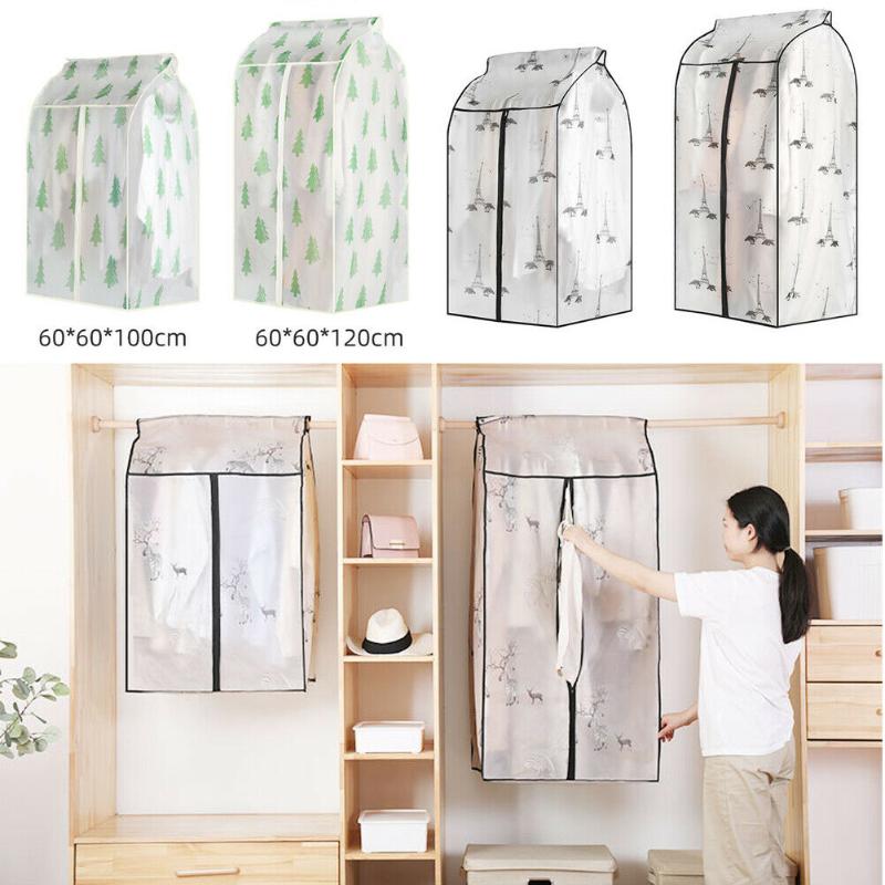 

Clothes Dust Cover EVA Case for Household Hanging type Coat Suit Protect Storage Bag Print Wardrobe Organizer