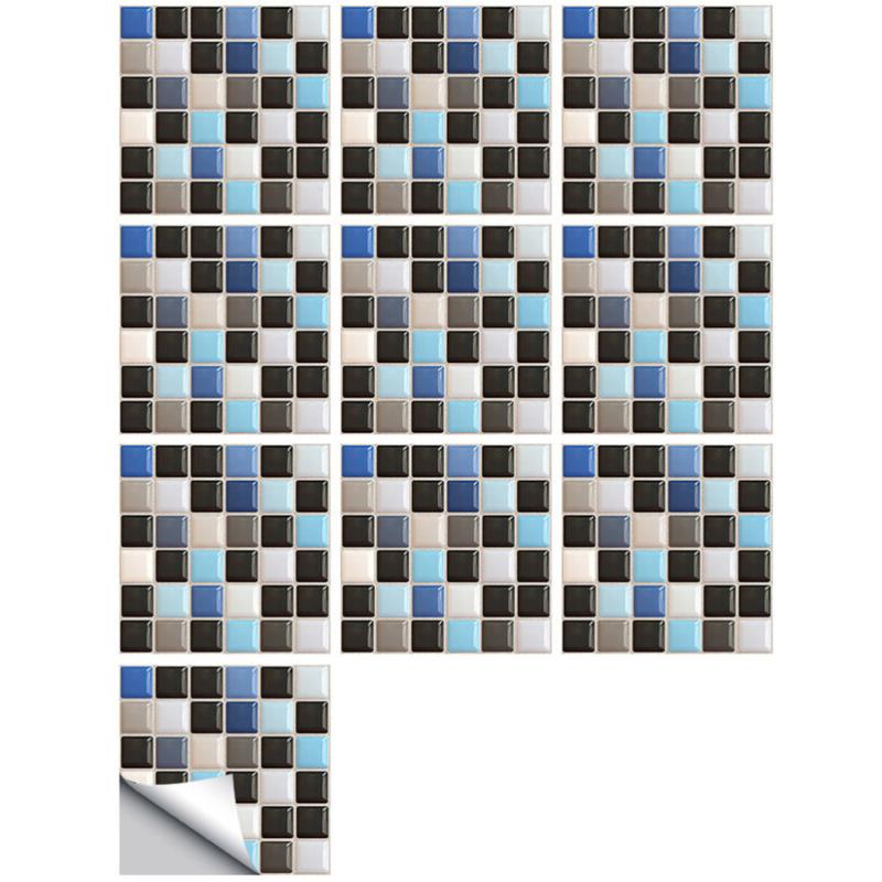 

10 Pcs Imitation Tiles Stickers Bathroom Wall Stickers Home European Wall Decor