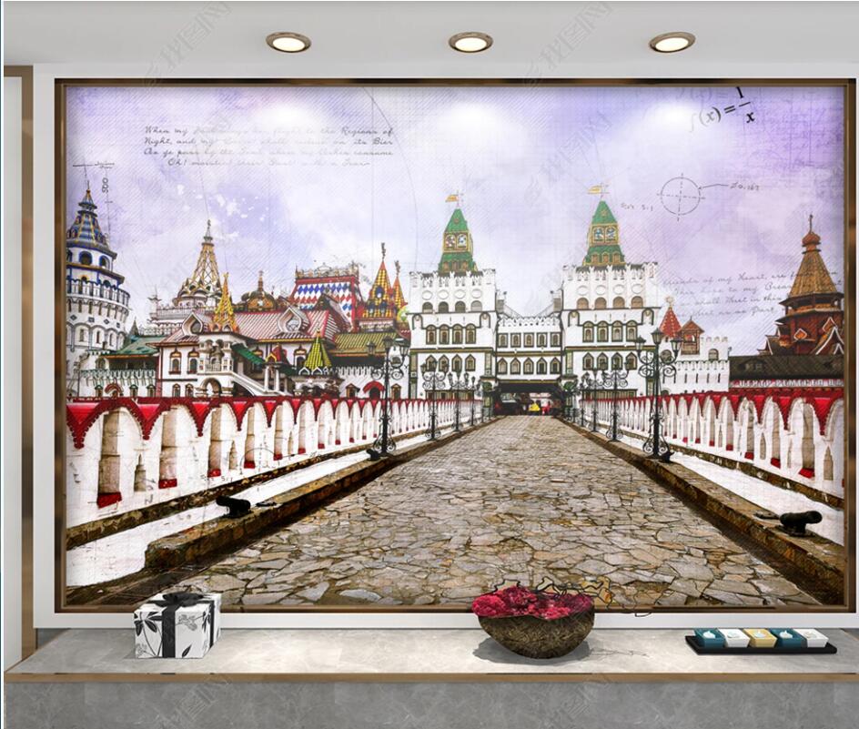

3d wallpaper custom photo Byzantine architecture on Red Square in Russia living room home decor 3d wall murals wallpaper for walls 3 d, Non-woven wallpaper