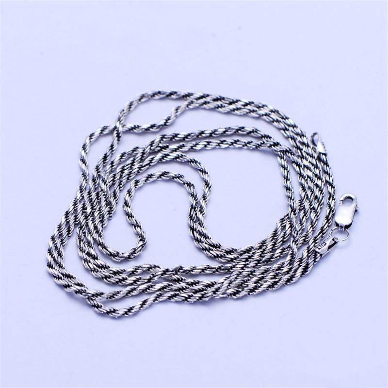 

925 Sterling Silver Twrist Basic Snake Necklace Classic Jewelry Women Bone Braid Chain Twrist Thai Silver Chain