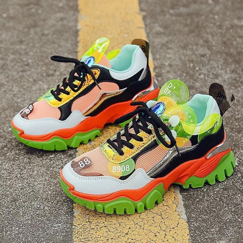 

Women Sneakers Platform Shoes Solid Fashion 2020 Casual Femme Shoes Plus Size Comfort Lace Up Ladies Sports Mesh White Sneaker #Yu0i