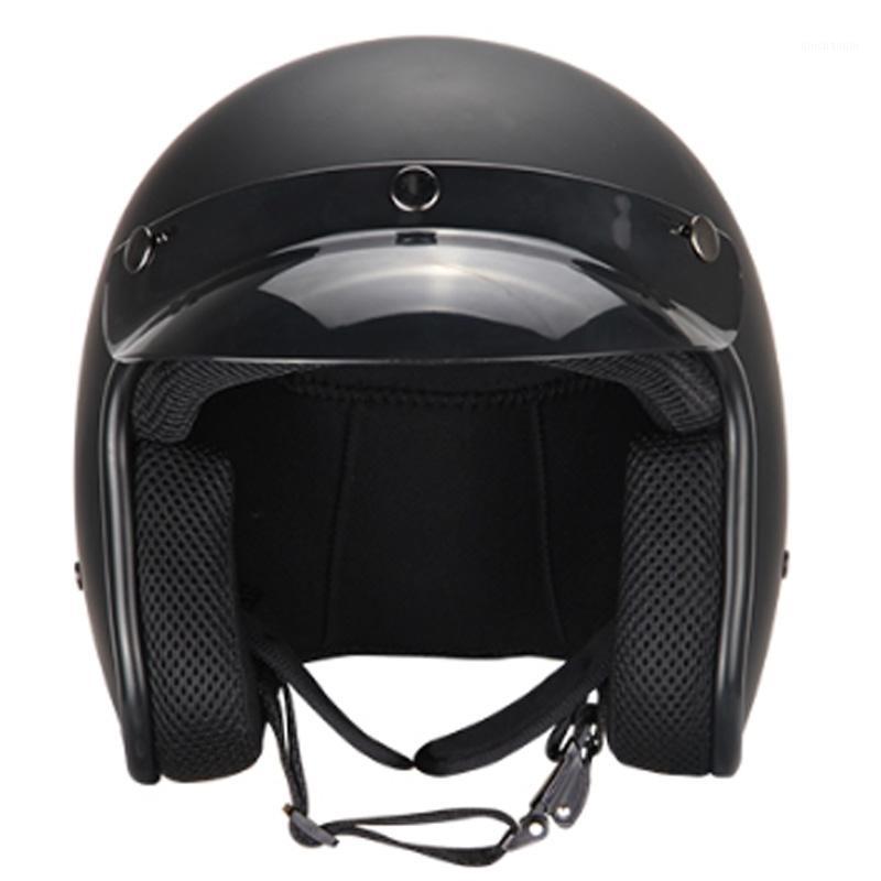 

SEWS-Retro Helmet Helmet Unisex Light Fashion Motorcycle Retro Motorcycle Matte Black1, Black