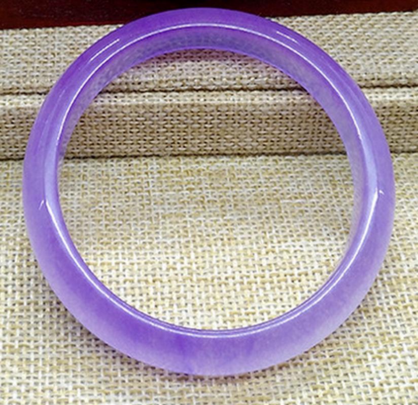 

Bangle Natural 58-64mm 100% Certified Quartzite Lavender Jade Jadeite Bracelet
