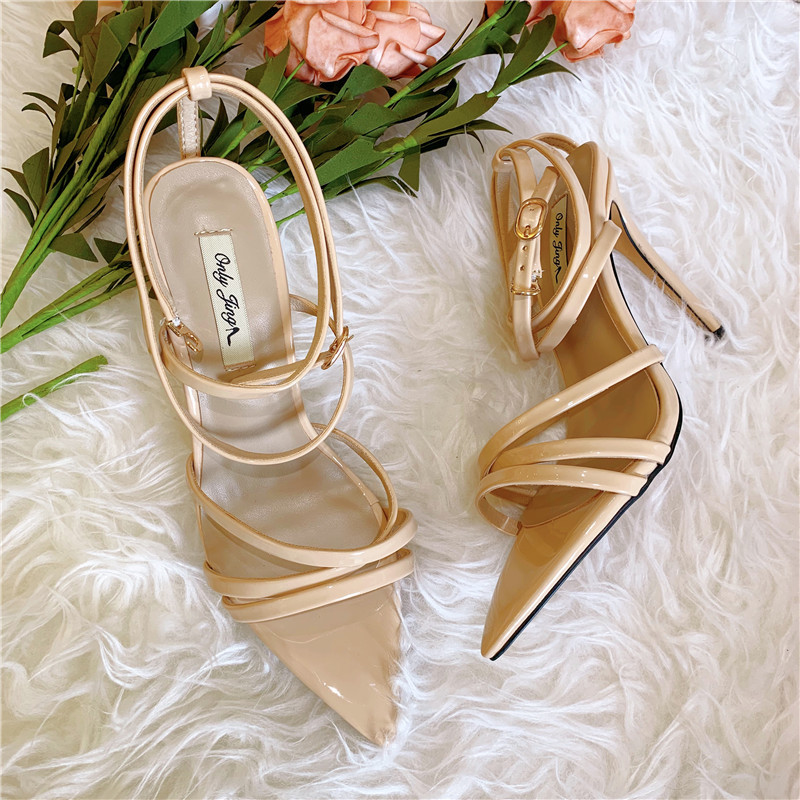 

Free Dispatch the Women of Casual Designer Nudez Tornozelo-involvery Sandals in High Heels Leather Strapped Shoes 1721, Nude 10cm