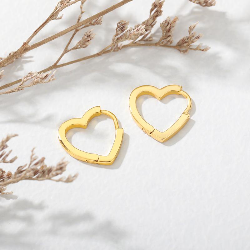 

Hoop & Huggie Heart Earrings For Women Stainless Steel Gold Silver Color Circle Hoops 2021 Trend Jewelry Valentine's Day Gift