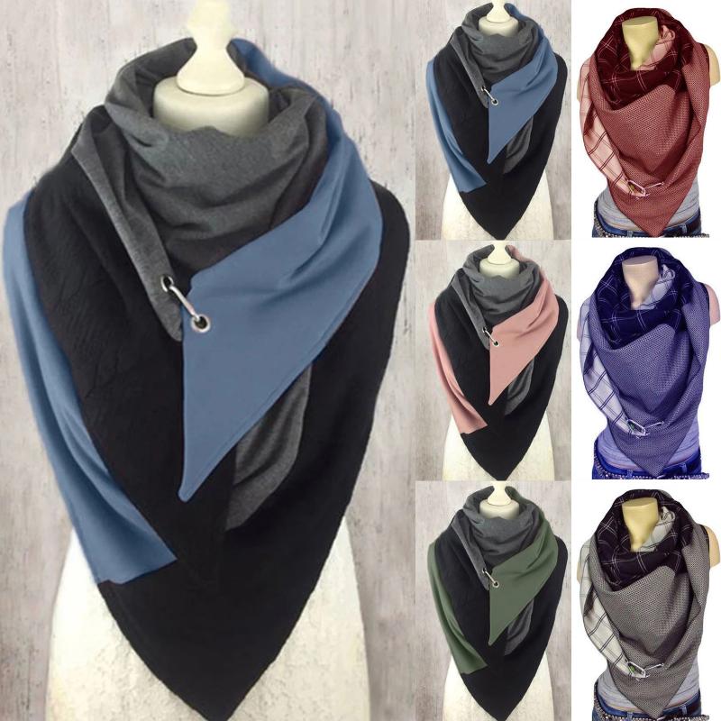 

Fashion Women Casual Printing Scarf Winter Warm Retro Multi-Purpose Shawl Button Scarf Scarves foulard echarpe femme#35