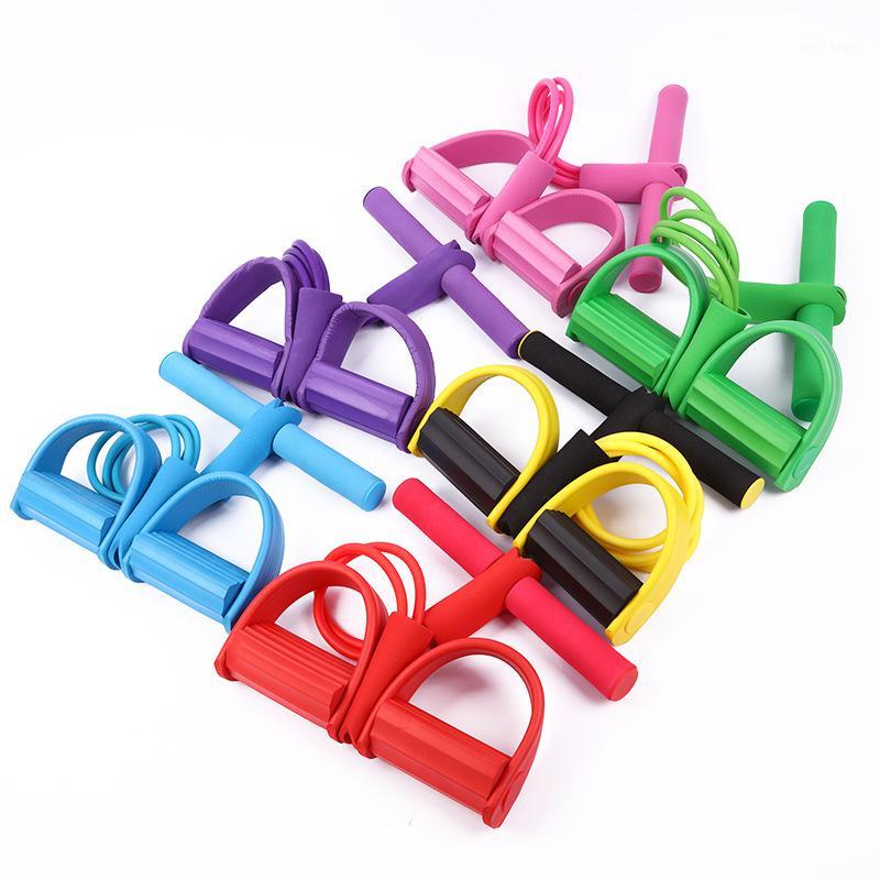 

4 Tube Resistance Bands Fitness Gum Latex Pedal Exerciser Sit-up Pull Rope Expander Elastic Bands Yoga Pilates Equipment1, Blue