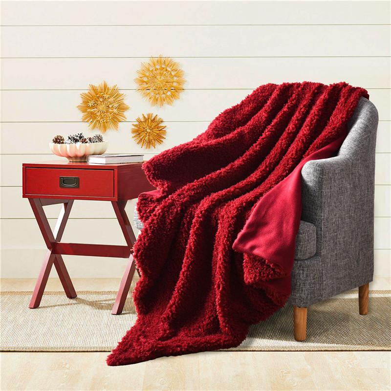 

Super Warm Red Blanket Teddy plush thick blanket For Beds Fleece Blankets and sofa Throws