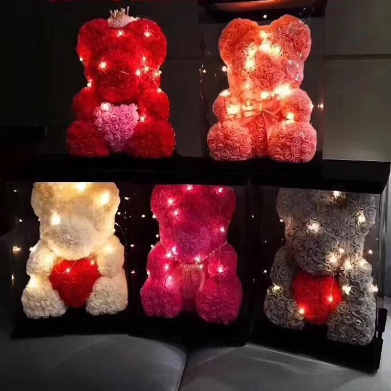 

Novel and Funny Toy Rose Bear Immortal Flower Romantic Gift Box Wedding Decoration Valentine's Day Gift for Girl Friend Wife