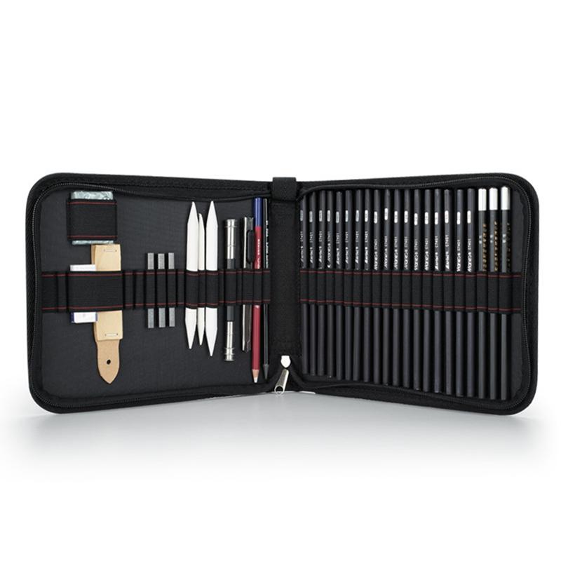 

Professional Art Set Drawing Sketching Set With Sketch Graphite Charcoal Pencils Bag Eraser Art Kit for Student Artist