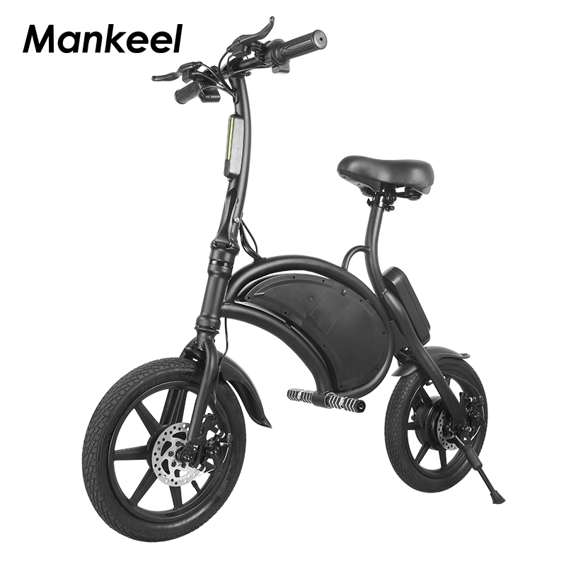 

3-7 Days Delivery Mini Folding Electric Bicycle For Female 350W Head Tail Light EABS Breaking Ebike 14 Inch Tire Electric Scooters, Black
