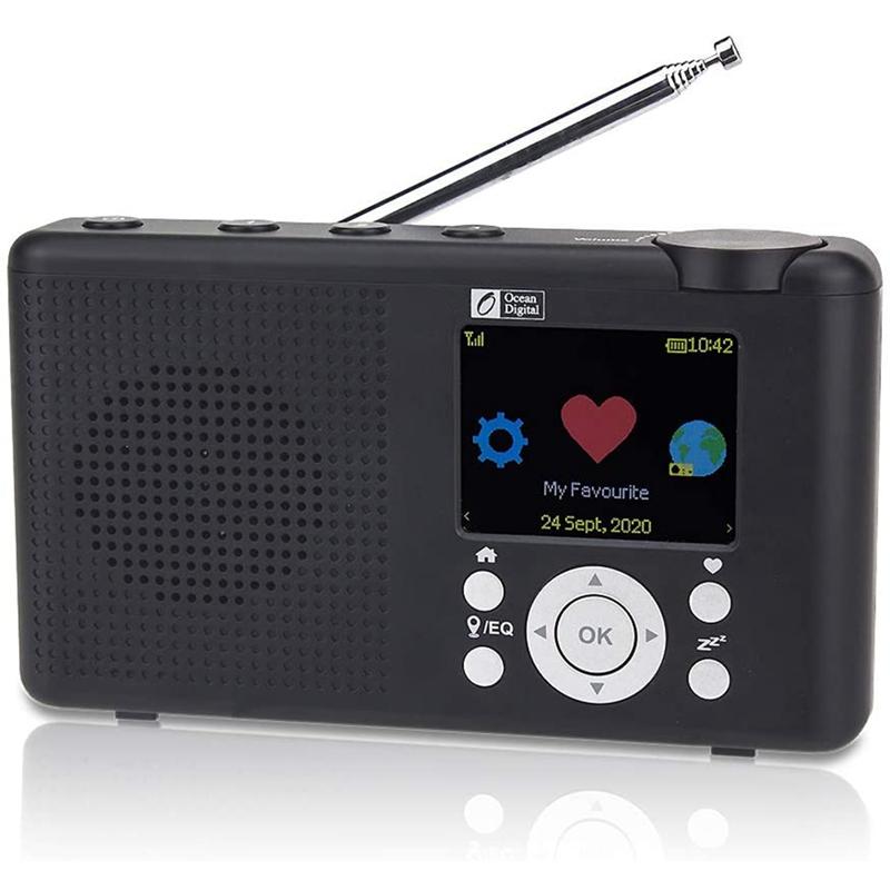

Portable Internet Radio 2.4-Inch Color LCD Rechargeable Battery Wi-Fi Bluetooth UPnP & DLNA Player Alarm Clock