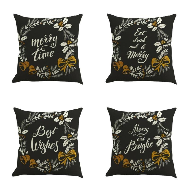 

45*45cm Christmas Pillowcase Merry Christmas Decor for Home 2020 Ornaments Navidad Xmas New Year 2021 Santa Natal Noel