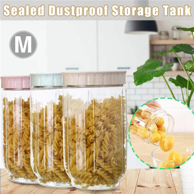 

Kitchen Containers Grains Sealed Jar Plastic Transparent Storage Tank Dry Storage Box Organizers Bottles J60
