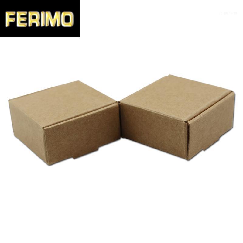 

Brown Square Kraft Paper Packaging Box Handmade Soap DIY Craft Papercard Packing Box Foldable Party Chocolate Storage Carton1