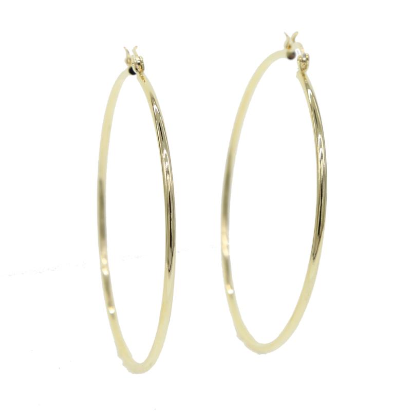 

Hoop & Huggie 60mm Trendy Large Earrings Big Smooth Circle Basketball Brincos Celebrity Brand Loop For Women