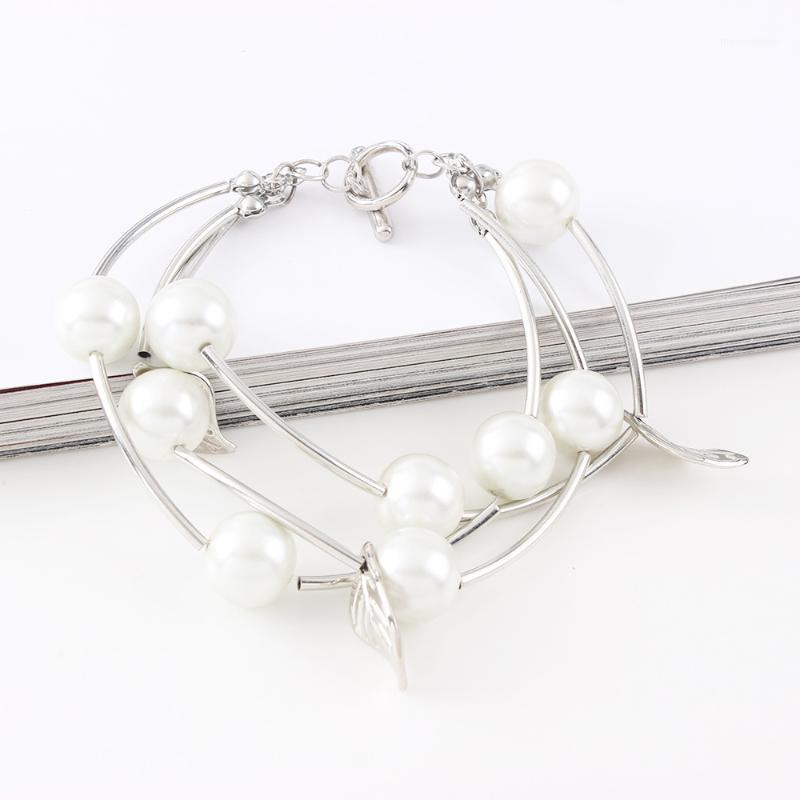 

Korean Version Of The Popular Bracelet Fashion Simple Pearl Leaf Multi-Layer Bracelet All-Match1